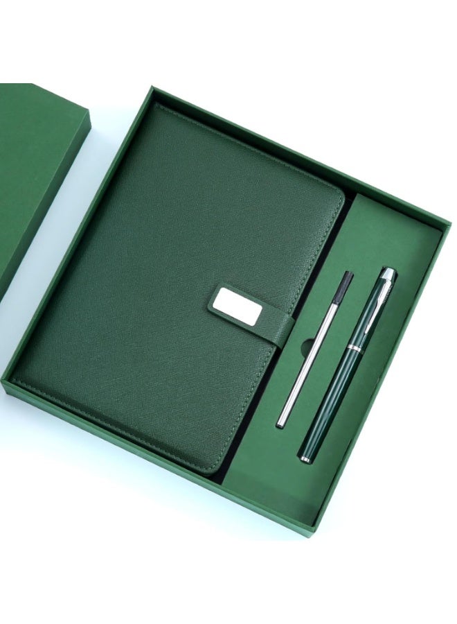LYNLYN A5 Meeting Notebook Gift Box Set, PU Leather Business Notebook with Magnetic Closure, 200 Pages 80gsm Premium Paper, Includes Metal Executive Gel Pen and Refill, Lay-Flat Office Journal for Notes and Signatures - Image 2